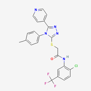 molecular formula C23H17ClF3N5OS B15084883 N-[2-chloro-5-(trifluoromethyl)phenyl]-2-{[4-(4-methylphenyl)-5-(pyridin-4-yl)-4H-1,2,4-triazol-3-yl]sulfanyl}acetamide 