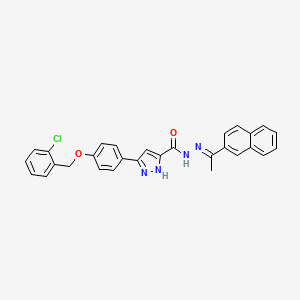 3-{4-[(2-Chlorobenzyl)oxy]phenyl}-N'-[(E)-1-(2-naphthyl)ethylidene]-1H-pyrazole-5-carbohydrazide