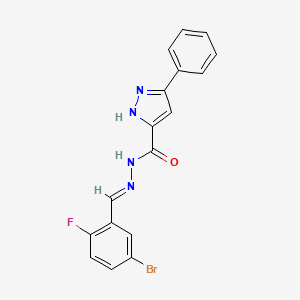 molecular formula C17H12BrFN4O B15084905 N'-[(E)-(5-bromo-2-fluorophenyl)methylidene]-3-phenyl-1H-pyrazole-5-carbohydrazide 