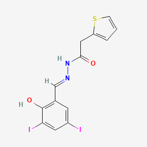 N'-[(E)-(2-hydroxy-3,5-diiodophenyl)methylidene]-2-(thiophen-2-yl)acetohydrazide