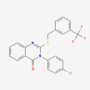 molecular formula C22H14ClF3N2OS B15084929 3-(4-Chlorophenyl)-2-((3-(trifluoromethyl)benzyl)thio)-4(3H)-quinazolinone CAS No. 562048-15-1