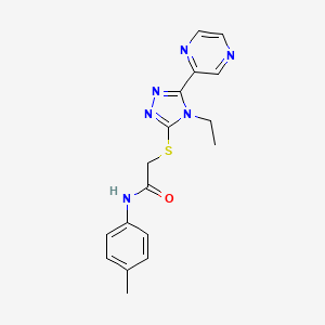 2-((4-Ethyl-5-(pyrazin-2-yl)-4H-1,2,4-triazol-3-yl)thio)-N-(p-tolyl)acetamide