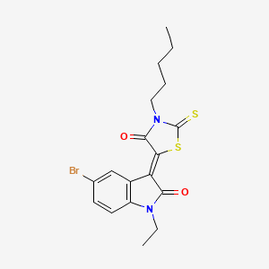 5-(5-Bromo-1-ethyl-2-oxoindolin-3-ylidene)-3-pentyl-2-thioxothiazolidin-4-one