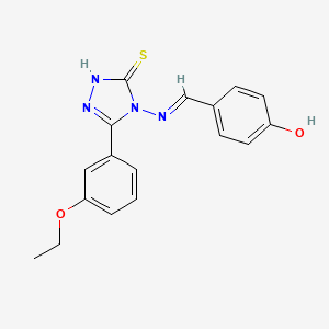 4-(((3-(3-Ethoxyphenyl)-5-mercapto-4H-1,2,4-triazol-4-yl)imino)methyl)phenol