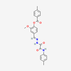 2-methoxy-4-((E)-{[oxo(4-toluidino)acetyl]hydrazono}methyl)phenyl 4-methylbenzoate