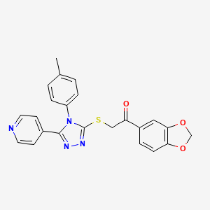 1-(1,3-benzodioxol-5-yl)-2-{[4-(4-methylphenyl)-5-(4-pyridinyl)-4H-1,2,4-triazol-3-yl]sulfanyl}ethanone