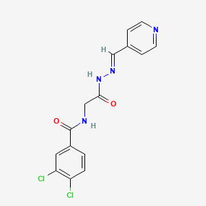 3,4-dichloro-N-[2-oxo-2-[(2E)-2-(pyridin-4-ylmethylidene)hydrazinyl]ethyl]benzamide