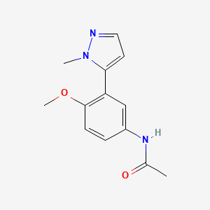 molecular formula C13H15N3O2 B1508502 (N-[4-methoxy-3-(2-methyl-2H-pyrazol-3-yl)phenyl])acetamide 