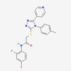 N-(2,4-difluorophenyl)-2-[[4-(4-methylphenyl)-5-pyridin-4-yl-1,2,4-triazol-3-yl]sulfanyl]acetamide