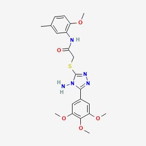 2-{[4-amino-5-(3,4,5-trimethoxyphenyl)-4H-1,2,4-triazol-3-yl]sulfanyl}-N-(2-methoxy-5-methylphenyl)acetamide