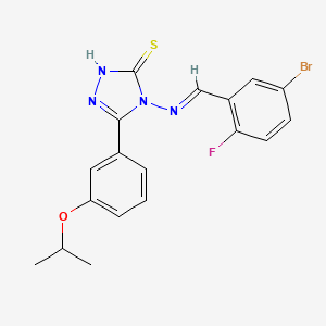 4-{[(E)-(5-bromo-2-fluorophenyl)methylidene]amino}-5-(3-isopropoxyphenyl)-4H-1,2,4-triazole-3-thiol