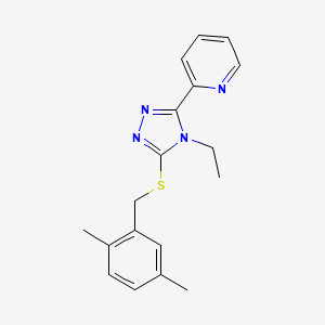 2-(5-((2,5-Dimethylbenzyl)thio)-4-ethyl-4H-1,2,4-triazol-3-yl)pyridine