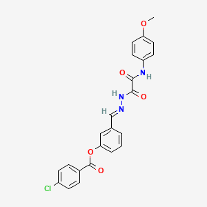 3-(2-((4-Methoxyanilino)(oxo)acetyl)carbohydrazonoyl)phenyl 4-chlorobenzoate