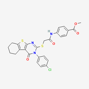 Methyl 4-[({[3-(4-chlorophenyl)-4-oxo-3,4,5,6,7,8-hexahydro[1]benzothieno[2,3-D]pyrimidin-2-YL]sulfanyl}acetyl)amino]benzoate