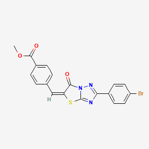 methyl 4-[(E)-(2-(4-bromophenyl)-6-oxo[1,3]thiazolo[3,2-b][1,2,4]triazol-5(6H)-ylidene)methyl]benzoate