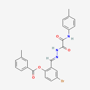 4-Bromo-2-(2-(oxo(4-toluidino)acetyl)carbohydrazonoyl)phenyl 3-methylbenzoate