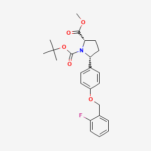 molecular formula C24H28FNO5 B1508508 1-(1,1-Dimethylethyl) 2-methyl (2S,5R)-5-(4-{[(2-fluorophenyl)methyl]oxy}phenyl)-1,2-pyrrolidinedicarboxylate 