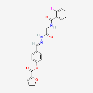 molecular formula C21H16IN3O5 B15085087 4-((2-(2-(2-Iodobenzamido)acetyl)hydrazono)methyl)phenyl furan-2-carboxylate 