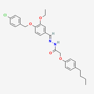 2-(4-butylphenoxy)-N-[(E)-[4-[(4-chlorophenyl)methoxy]-3-ethoxyphenyl]methylideneamino]acetamide