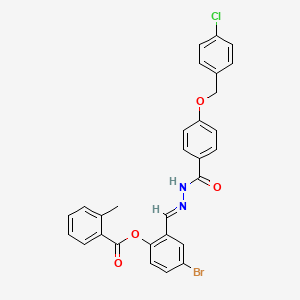 molecular formula C29H22BrClN2O4 B15085106 [4-bromo-2-[(E)-[[4-[(4-chlorophenyl)methoxy]benzoyl]hydrazinylidene]methyl]phenyl] 2-methylbenzoate CAS No. 769152-15-0