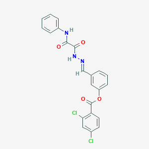 molecular formula C22H15Cl2N3O4 B15085129 [3-[(E)-[(2-anilino-2-oxoacetyl)hydrazinylidene]methyl]phenyl] 2,4-dichlorobenzoate 