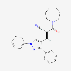 2-(Azepane-1-carbonyl)-3-(1,3-diphenyl-1H-pyrazol-4-yl)acrylonitrile