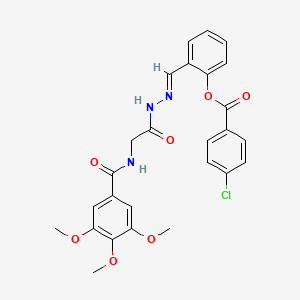 [2-[(E)-[[2-[(3,4,5-trimethoxybenzoyl)amino]acetyl]hydrazinylidene]methyl]phenyl] 4-chlorobenzoate