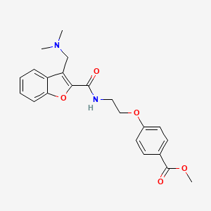 molecular formula C22H24N2O5 B1508516 Methyl 4-(2-(3-((dimethylamino)methyl) benzofuran-2-carboxamido)ethoxy)benzoate 