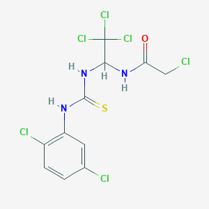 molecular formula C11H9Cl6N3OS B15085160 2-CL-N-(2,2,2-Trichloro-1-(((2,5-dichloroanilino)carbothioyl)amino)ET)acetamide CAS No. 406915-53-5