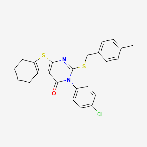 3-(4-chlorophenyl)-2-[(4-methylbenzyl)sulfanyl]-5,6,7,8-tetrahydro[1]benzothieno[2,3-d]pyrimidin-4(3H)-one