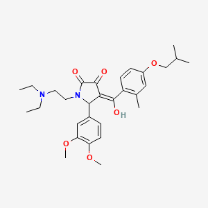 molecular formula C30H40N2O6 B15085215 1-[2-(diethylamino)ethyl]-5-(3,4-dimethoxyphenyl)-3-hydroxy-4-(4-isobutoxy-2-methylbenzoyl)-1,5-dihydro-2H-pyrrol-2-one 