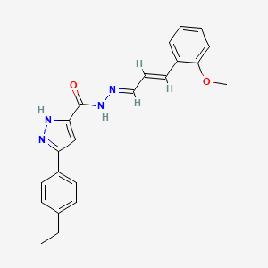 molecular formula C22H22N4O2 B15085236 3-(4-Ethylphenyl)-N'-(3-(2-methoxyphenyl)allylidene)-1H-pyrazole-5-carbohydrazide CAS No. 402604-33-5