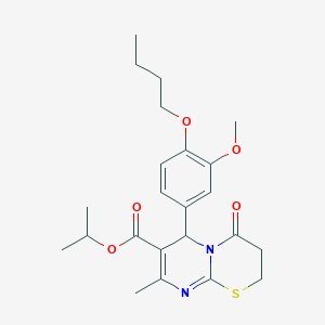 Isopropyl 6-(4-butoxy-3-methoxyphenyl)-8-methyl-4-oxo-3,4-dihydro-2H,6H-pyrimido[2,1-B][1,3]thiazine-7-carboxylate