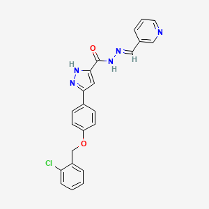 5-(4-((2-Chlorobenzyl)oxy)phenyl)-N'-(pyridin-3-ylmethylene)-1H-pyrazole-3-carbohydrazide