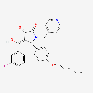 4-(3-fluoro-4-methylbenzoyl)-3-hydroxy-5-[4-(pentyloxy)phenyl]-1-(4-pyridinylmethyl)-1,5-dihydro-2H-pyrrol-2-one