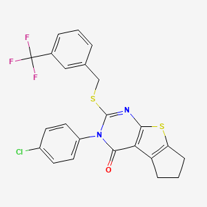 3-(4-chlorophenyl)-2-{[3-(trifluoromethyl)benzyl]sulfanyl}-3,5,6,7-tetrahydro-4H-cyclopenta[4,5]thieno[2,3-d]pyrimidin-4-one