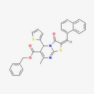 Benzyl 7-methyl-2-(naphthalen-1-ylmethylene)-3-oxo-5-(thiophen-2-yl)-3,5-dihydro-2H-thiazolo[3,2-a]pyrimidine-6-carboxylate