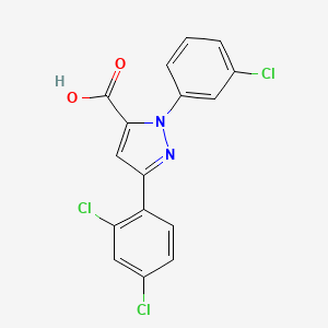 3-(2,4-Dichlorophenyl)-1-(3-chlorophenyl)-1H-pyrazole-5-carboxylic acid