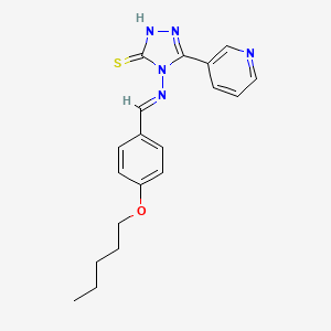 4-({(E)-[4-(pentyloxy)phenyl]methylidene}amino)-5-(3-pyridinyl)-4H-1,2,4-triazole-3-thiol