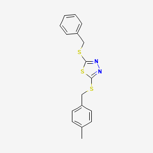 molecular formula C17H16N2S3 B15085299 2-(Benzylthio)-5-((4-methylbenzyl)thio)-1,3,4-thiadiazole CAS No. 477333-10-1