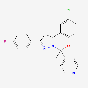 9-Chloro-2-(4-fluorophenyl)-5-methyl-5-(4-pyridinyl)-1,10b-dihydropyrazolo[1,5-c][1,3]benzoxazine