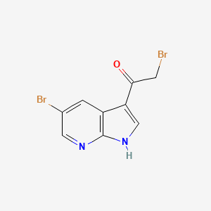 molecular formula C9H6Br2N2O B1508537 Ethanone, 2-bromo-1-(5-bromo-1H-pyrrolo[2,3-b]pyridin-3-yl)- CAS No. 875639-57-9