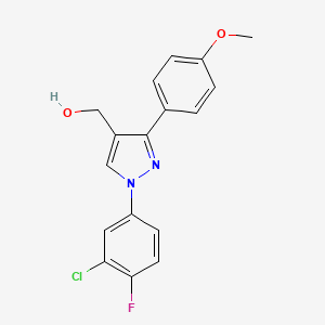 molecular formula C17H14ClFN2O2 B15085381 (1-(3-Chloro-4-fluorophenyl)-3-(4-methoxyphenyl)-1H-pyrazol-4-YL)methanol CAS No. 618444-44-3