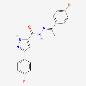 N'-[(E)-1-(4-bromophenyl)ethylidene]-3-(4-fluorophenyl)-1H-pyrazole-5-carbohydrazide