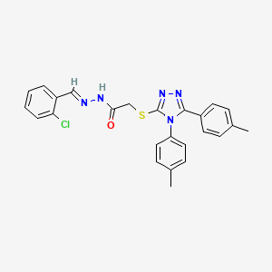 2-{[4,5-bis(4-methylphenyl)-4H-1,2,4-triazol-3-yl]sulfanyl}-N'-[(E)-(2-chlorophenyl)methylidene]acetohydrazide