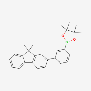 molecular formula C27H29BO2 B1508541 2-(3-(9,9-Dimethyl-9H-fluoren-2-yl)phenyl)-4,4,5,5-tetramethyl-1,3,2-dioxaborolane CAS No. 1005771-03-8