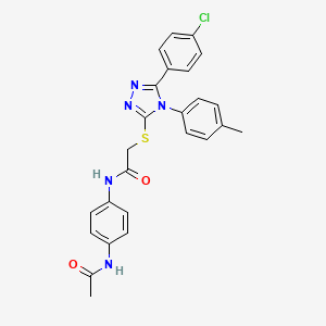 molecular formula C25H22ClN5O2S B15085419 N-[4-(acetylamino)phenyl]-2-{[5-(4-chlorophenyl)-4-(4-methylphenyl)-4H-1,2,4-triazol-3-yl]sulfanyl}acetamide CAS No. 477332-94-8