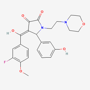 molecular formula C24H25FN2O6 B15085426 4-(3-Fluoro-4-methoxybenzoyl)-3-hydroxy-5-(3-hydroxyphenyl)-1-[2-(4-morpholinyl)ethyl]-1,5-dihydro-2H-pyrrol-2-one 