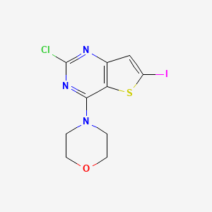 molecular formula C10H9ClIN3OS B1508546 4-(2-Chloro-6-iodothieno[3,2-d]pyrimidin-4-yl)morpholine 