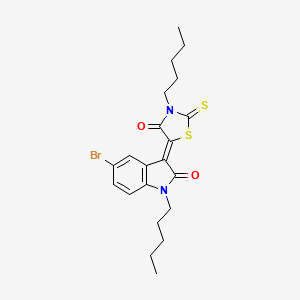 molecular formula C21H25BrN2O2S2 B15085472 5-(5-Bromo-2-oxo-1-pentylindolin-3-ylidene)-3-pentyl-2-thioxothiazolidin-4-one CAS No. 618081-40-6